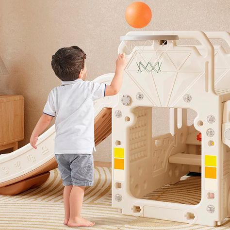 Resbalin Columpio Centro De Juegos 3 En 1 + Aro Basket-6
