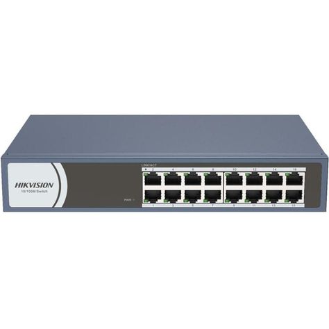Hikvision Switch 16 Puertos 10/100 Rack O Mesa Ds-3e0116r-o-0