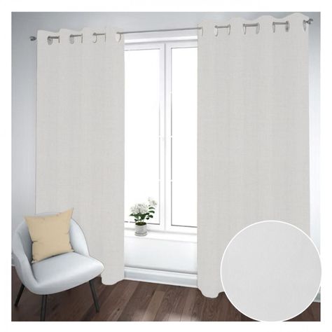 Cortina Black Out 2 Paños Decorativa Blanco Hueso N°79 (140X230)-0