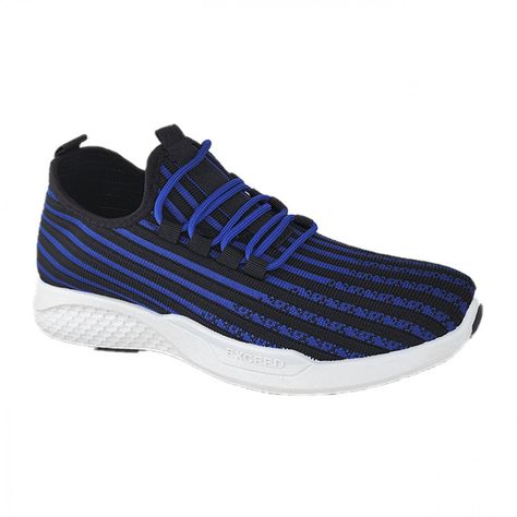 Zapatillas Deportivas Running Negro Rayas azules 3203-1