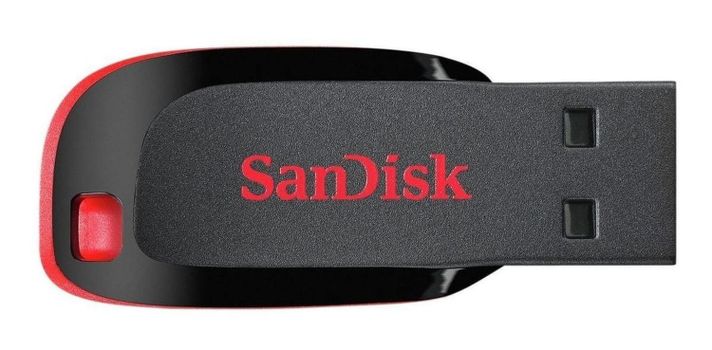 Pendrive Sandisk - Cruzer Blade - 16gb Usb 2.0 Negro Y Rojo-0