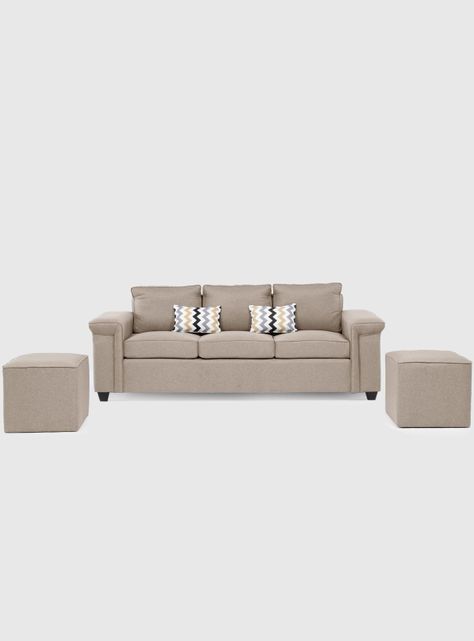 Sofá 3 cuerpos Sicilia + 2 Pouf Tela-1