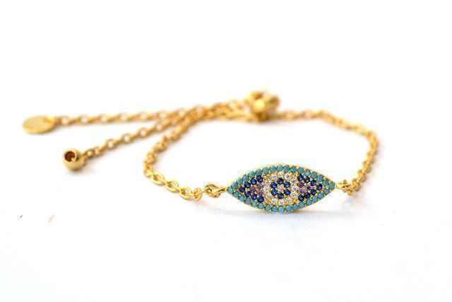 PULSERA GÖZ DORADA PLATA-0