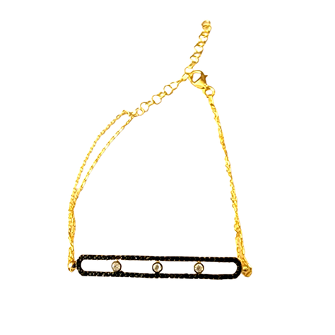 PULSERA SIYAH DORADA PLATA-0