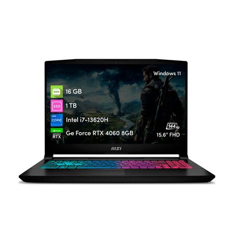 Notebook MSI Katana 15 i7 13va 16GB 1TB SSD RTX4060 8GB 15.6-0