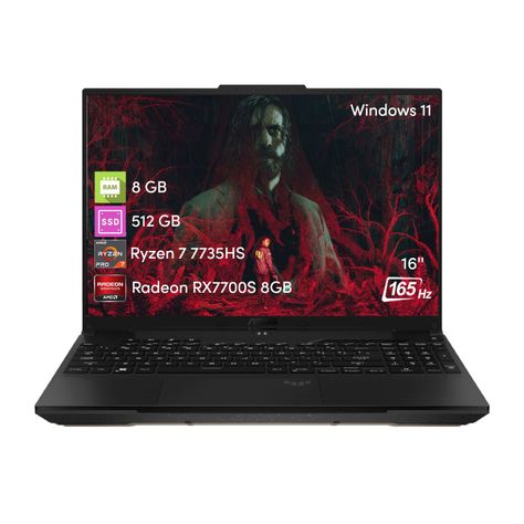 Notebook Asus Tuf A16 R7 16GB 512GB SSD RX7700S 8GB 16" W11-0