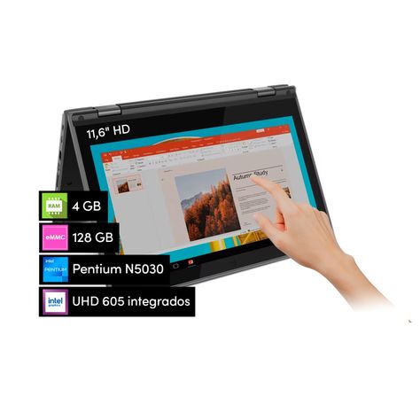 Notebook 2 en 1 Lenovo N5030 4GB 128SSD 11.6" W11Pro + Lápiz-0