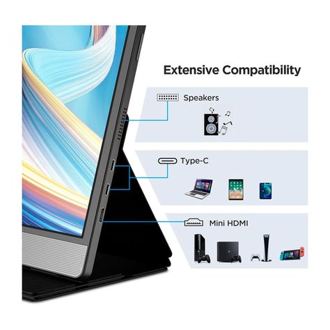 Monitor Portátil Koorui 15.6" FHD Ips USB-C HDMI Altavoz-3