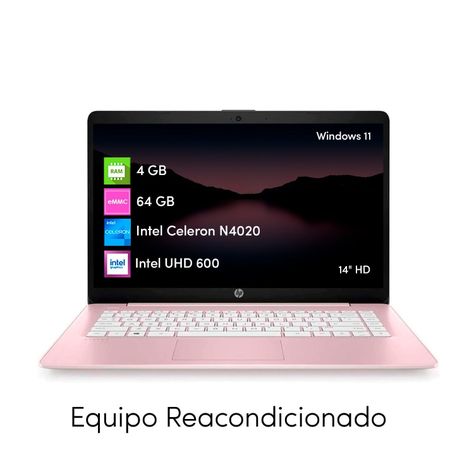 Notebook Hp Stream Intel Celeron 4gb 64gb 14 Hd Win11 Rosado-1