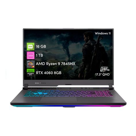 Notebook Asus RogStrix G17 Ryzen 9 16GB 1TB RTX4060 8GB 17.3-0