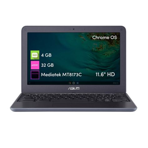 Notebook Chromebook Asus C202XA Mediatek 4GB 32GB 11.6" HD Chrome Os-0