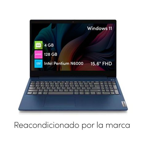 Notebook Lenovo Ideapad 4GB 128GB 15.6" FHD Win11 Azul-1