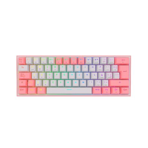 Teclado Inalámbrico Redragon Fizz Pro K616-RGB Pink/White-0