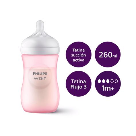 Mamadera Avent SCY903/11 Natural Response 260ml Rosada 1m+-1