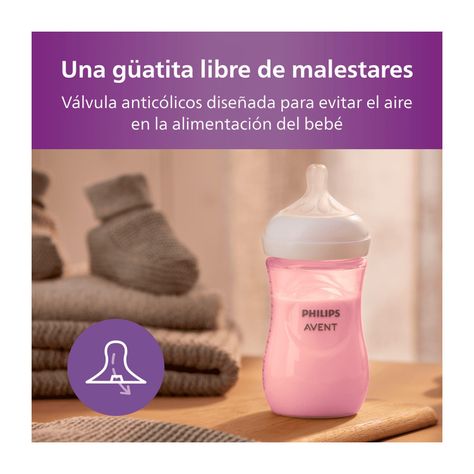 Mamadera Avent SCY903/11 Natural Response 260ml Rosada 1m+-4