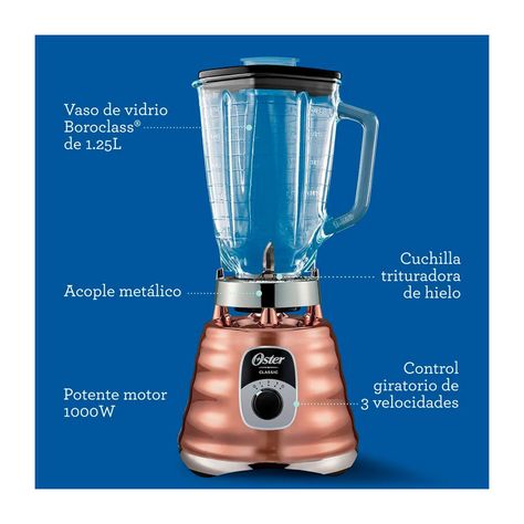 Licuadora Oster 4128 Clásica Cobre 1.25L 700W-2