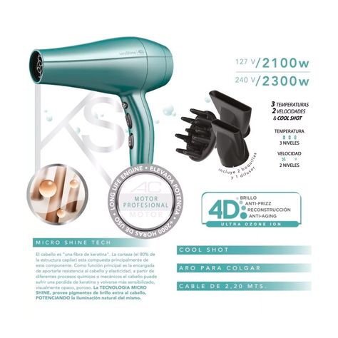 Secador de Pelo Gama Diva 4D Kerashine Ceramic Ion 2300W-3