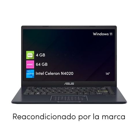 Notebook Asus Celeron 4GB 64GB Win11 14" Negro-1