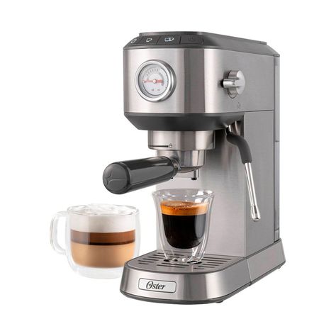Cafetera Espresso Compacta Oster BVSTEM7200 15bar 1350W Gris-0