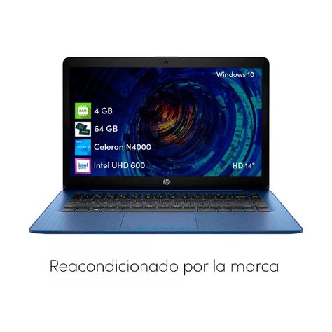 Notebook Hp Stream Intel Celeron 4gb 64gb 14 Hd Win11 Azul-1