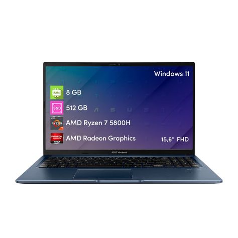 Notebook Asus Vivobook Ryzen 7 8GB 512GB SSD 15.6 FHD Win11-0
