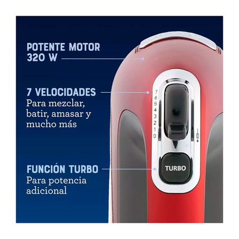 SKU: OST-2169814 / Batidora de Mano Oster 360R 7 Vel + Turbo 320W-1