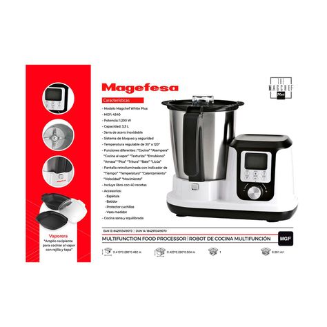Robot De Cocina Magefesa Magchef White MGF4540 1200W 3.3L-3
