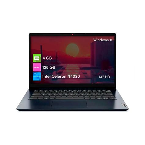 Notebook Lenovo Ideapad Celeron 4GB 128GB 14" HD Win11 Azul-0