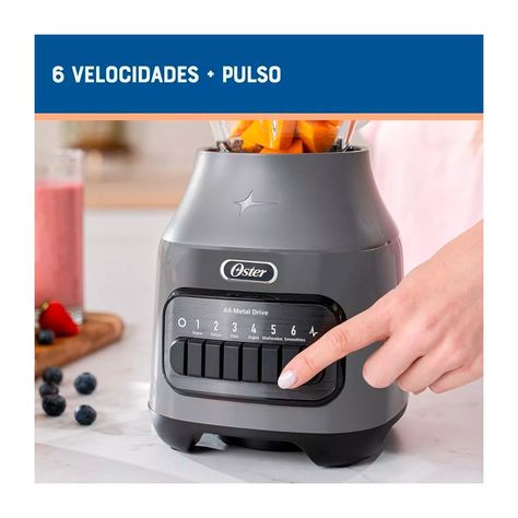 Licuadora Oster BLSTPEG-GPB Vidrio 6 Vel + Pulso 800W Gris-3