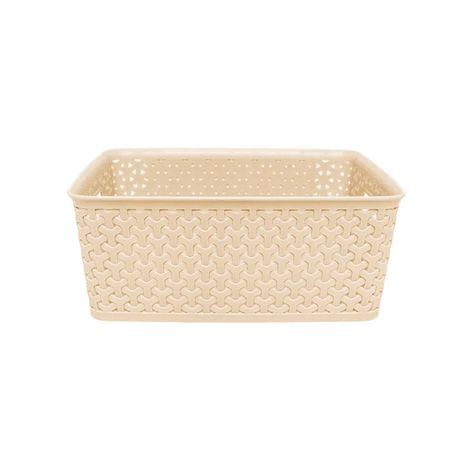 Canasto Organizador Ratan Beige Mediano-1