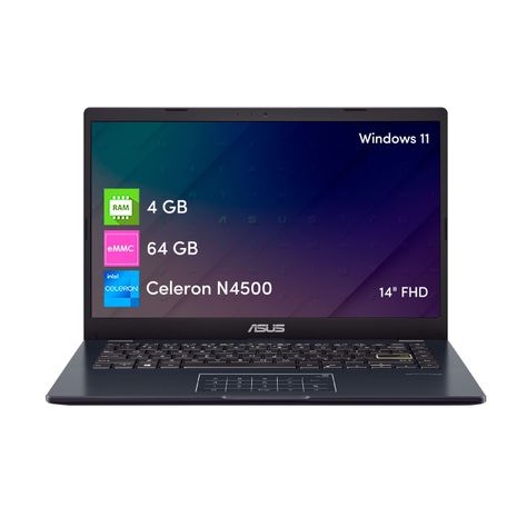 Notebook Asus Vivobook Go Celeron 4GB 64GB 14" FHD W11 Negro-0