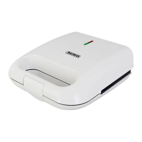 Sandwichera Thomas TH-952 Anti-adherente 750W Blanca-0