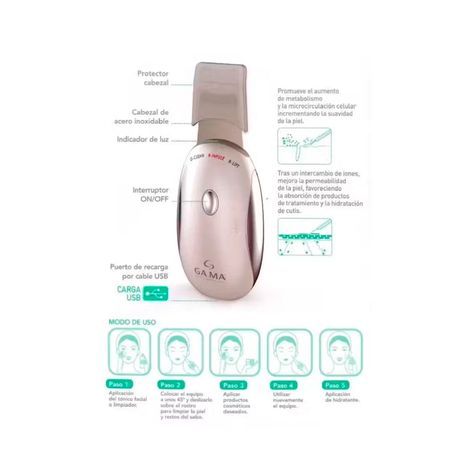 Peeling Facial Ultrasónico Gama Face Msgr Scrubber-1