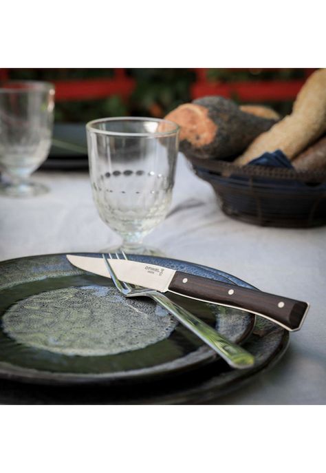 Cuchillos Opinel de mesa Fresno oscuro  - 4 unidades-0