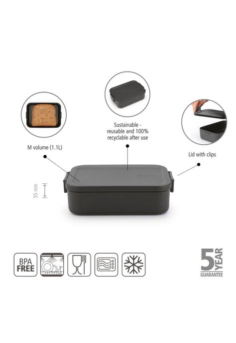 Contenedor para Almuerzo Make & Take Mediano Dark Grey-5