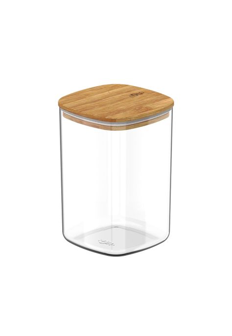 Contenedor Hermético con Tapa Bambú Keep 1 lt Transparente Ou-0
