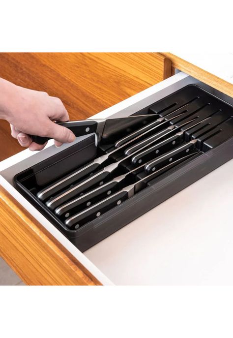  Organizador De Cuchillo Clear Negro-1