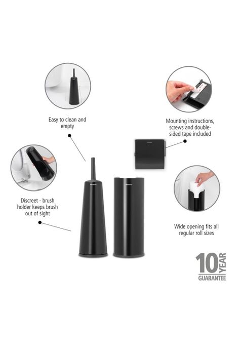 Set de 3 accesorios de baño ReNew Matt Black-1
