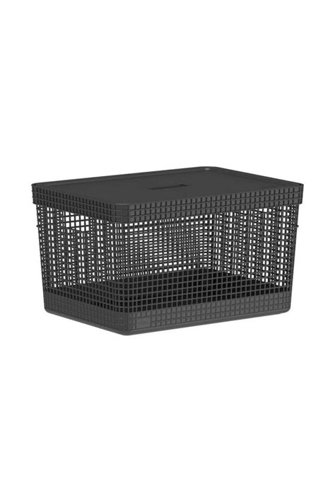 Cesta Organizadora Grid Con Tapa 20 L Negro-2