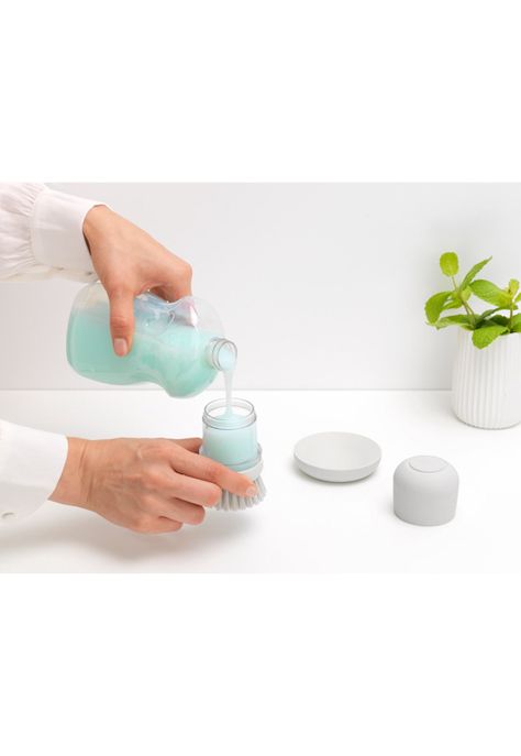 Cepillo para platos con dispensador Light Grey-3