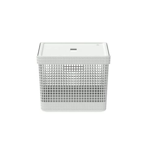 Cesta Organizadora Grid Con Tapa 20 L Blanco Océano-0