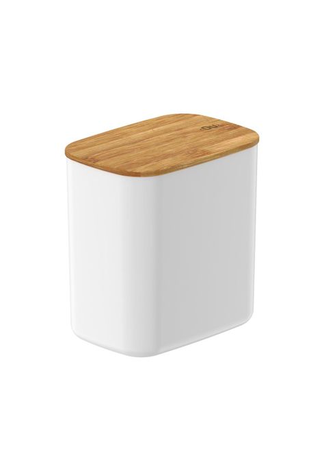 Contenedor Hermético Rectangular con Tapa de Bambú Keep 1,5 lt Blanco Ou-0