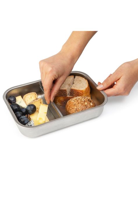 Contenedor para almuerzo Make & Take Bento grande acero inoxidable - Matt Steel-9