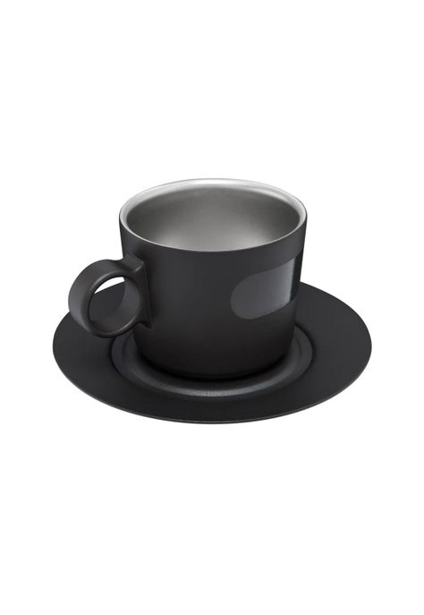 Taza de Capuchino Negra Daybreak con plato | 192 Ml-1