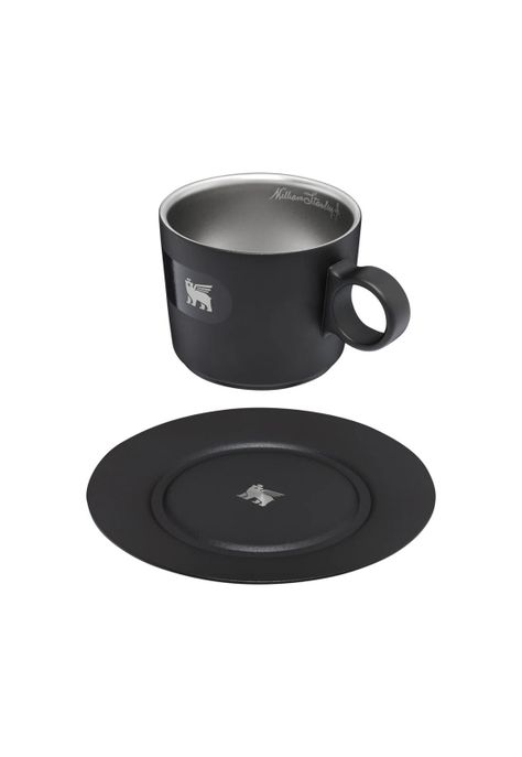 Taza de Capuchino Negra Daybreak con plato | 192 Ml-2