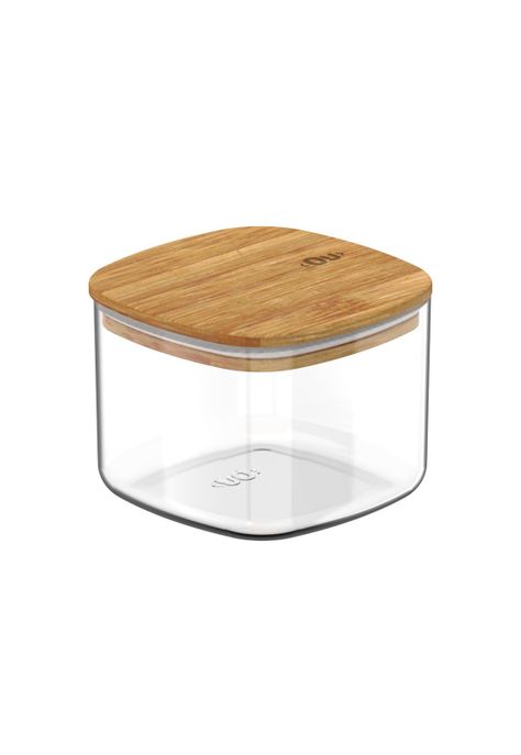 Contenedor Hermético con Tapa Bambú Keep 0,45 lt Transparente Ou-0