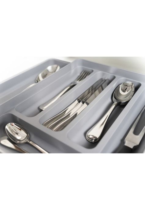 Organizador Cubiertos Extensibles Logic Gris-1