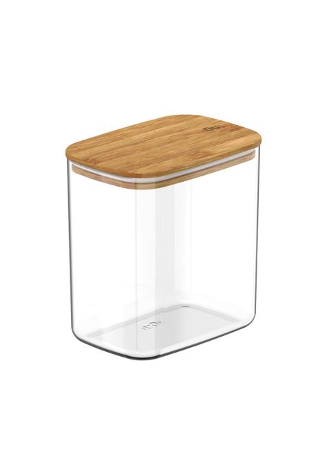 Contenedor Hermético Rectangular Bambú Keep 1,5 lt Transparente Ou-0