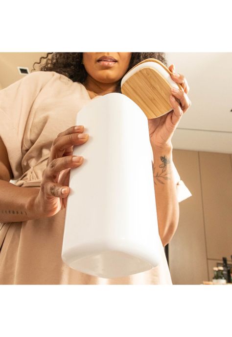 Contenedor Hermético con Tapa Bambú Keep 2 lt Blanco Ou-1