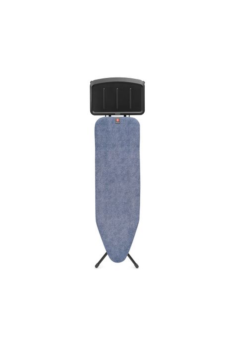 Tabla de planchar B, 124x38 cm, soporte sólido unidad de vapor - Denim Blue-0